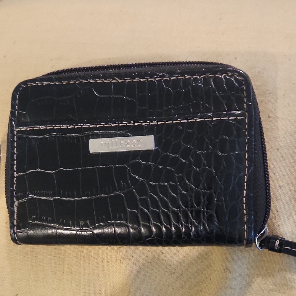 Villager Black Leather Wallet NWT